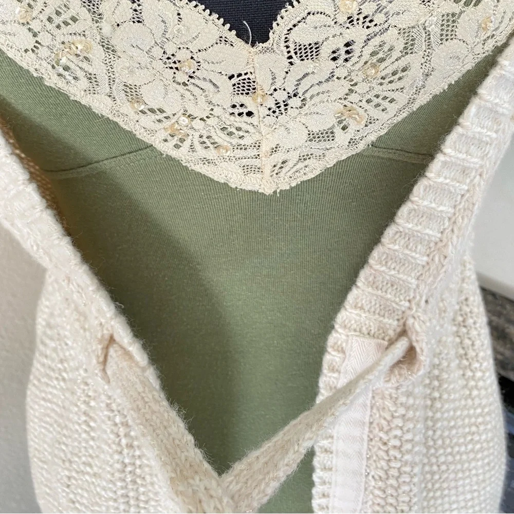 Y2k Aeropostale babydoll tie waist short sleeve cardigan sweater - Picture 11 of 13